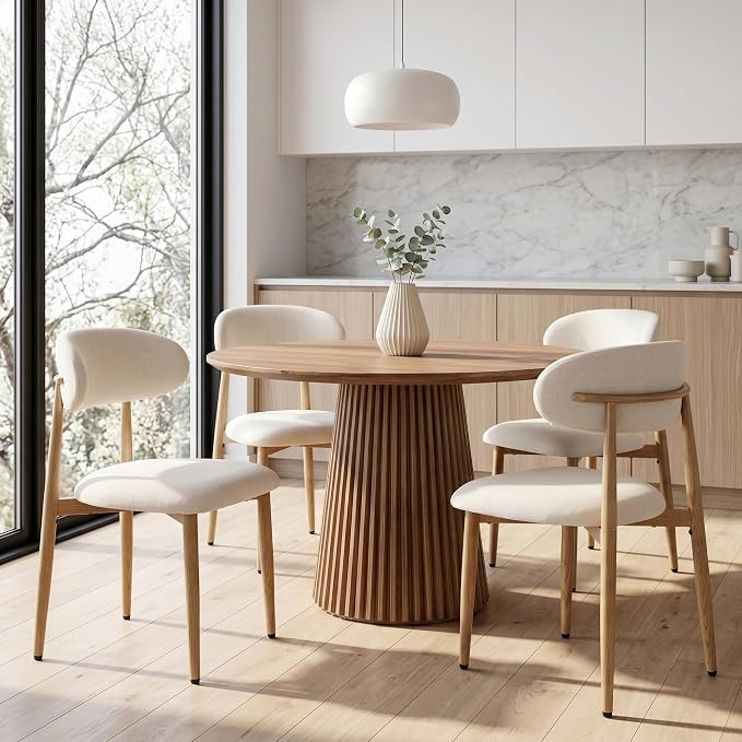 UVV Dining Chairs Set of 4, Metal Kitchen Chairs with Modern Fabric Upholstered for Dining Room, ... | Amazon (US)
