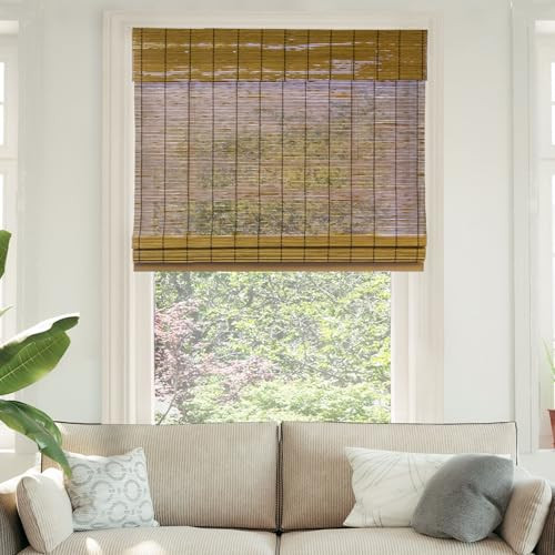 CHICOLOGY Bamboo Roman Shades - Smart Choice Eco-Friendly Light Filtering Blinds for Windows, Premium Quality, Ideal for Home, Fox, 47"W X 64"H | Amazon (US)