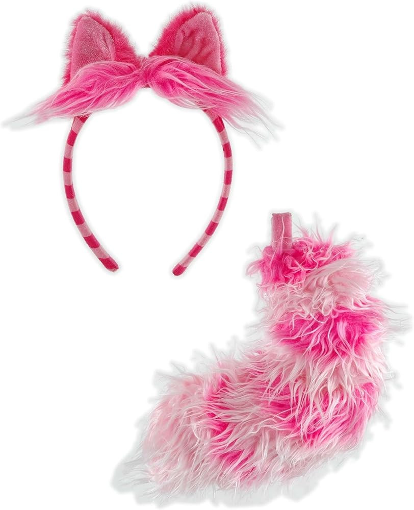 Disney Cheshire Cat Ears and Tail Costume Accessory - Striped Ears Headband and Faux Fur Tail | Amazon (US)