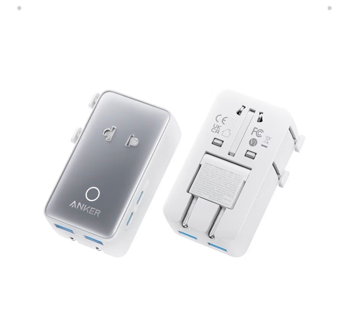 Anker Nano Travel Adapter, 5-Port Power Adapter with 1× 2-Pin AC, 2 USB A, 2 USB C for 20W, Smart Temperature Control, Works in 200+ Countries, Not a Voltage Converter, Travel Essentials (1-Pack)

#LTKTravel