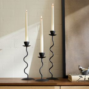 Zigzag Metal Taper Holders | West Elm (US)