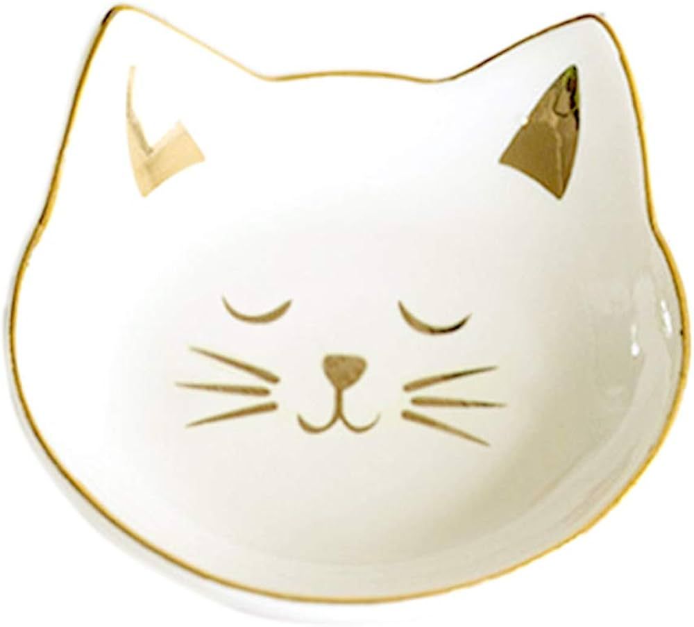 HEKEUOR Cat Ring Holder Ceramic Jewelry Holder for Earrings Necklace Bracelet Organizer Display C... | Amazon (US)