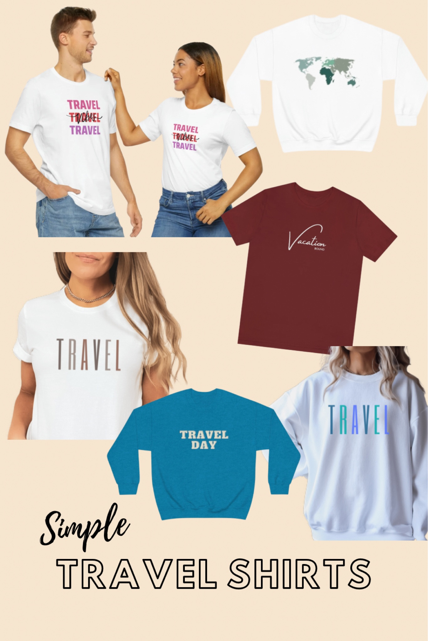 Travel shirts and travel sweatshirts to wear on an airplane or on vacation 

#LTKtravel
