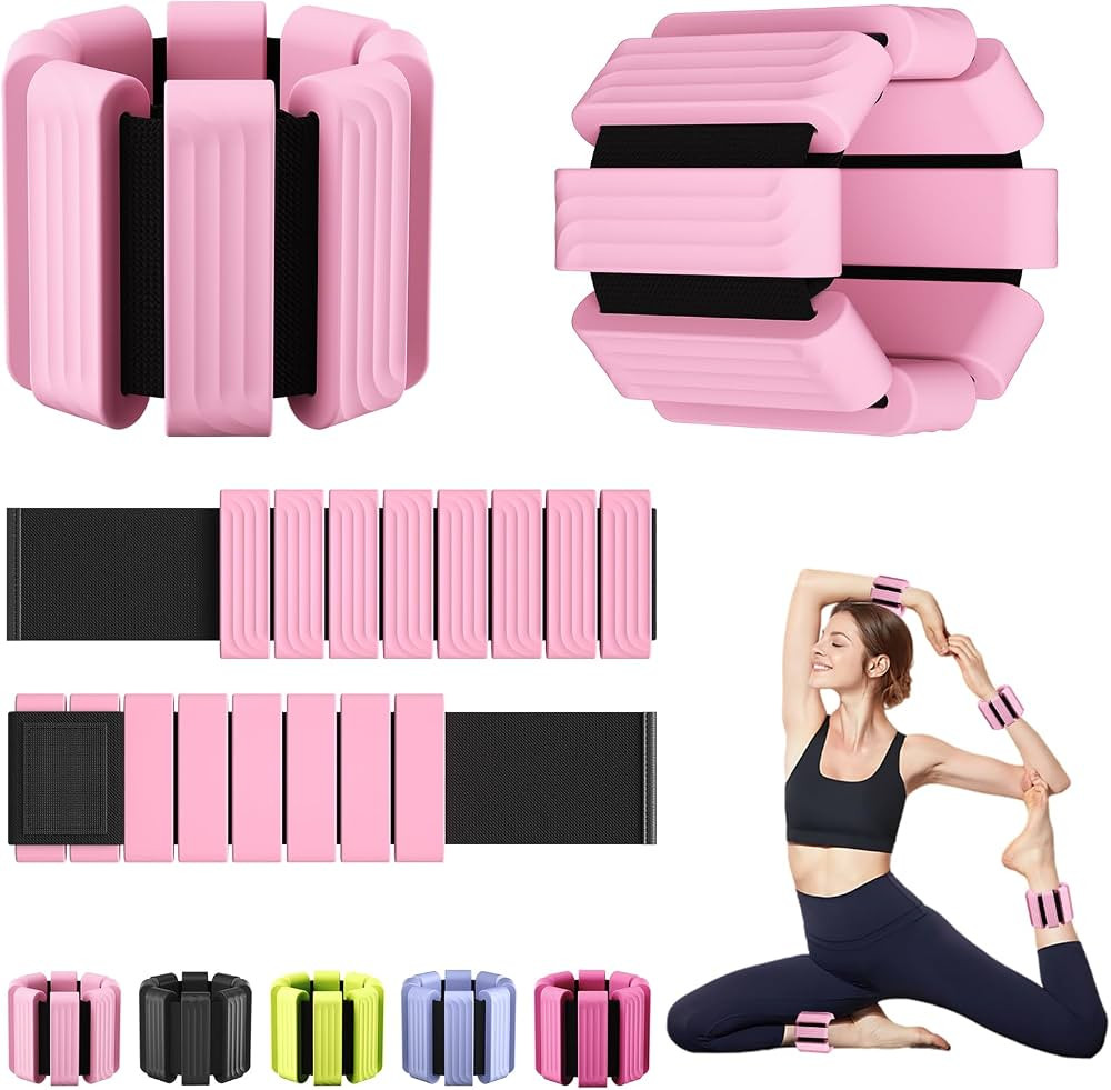 Pilates Wrist and Ankle Weights for Women - Adjustable Weighted Bangles for Men, 2 lbs Weighted A... | Amazon (US)