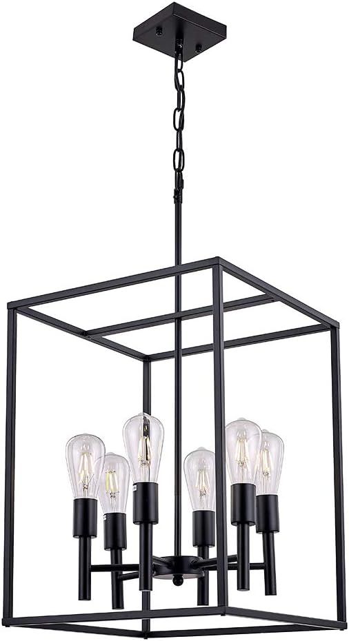 XILICON Black Classic Foyer Chandelier 6 Light Farmhouse Pendant Lighting Chandelier Light Fixtur... | Amazon (US)