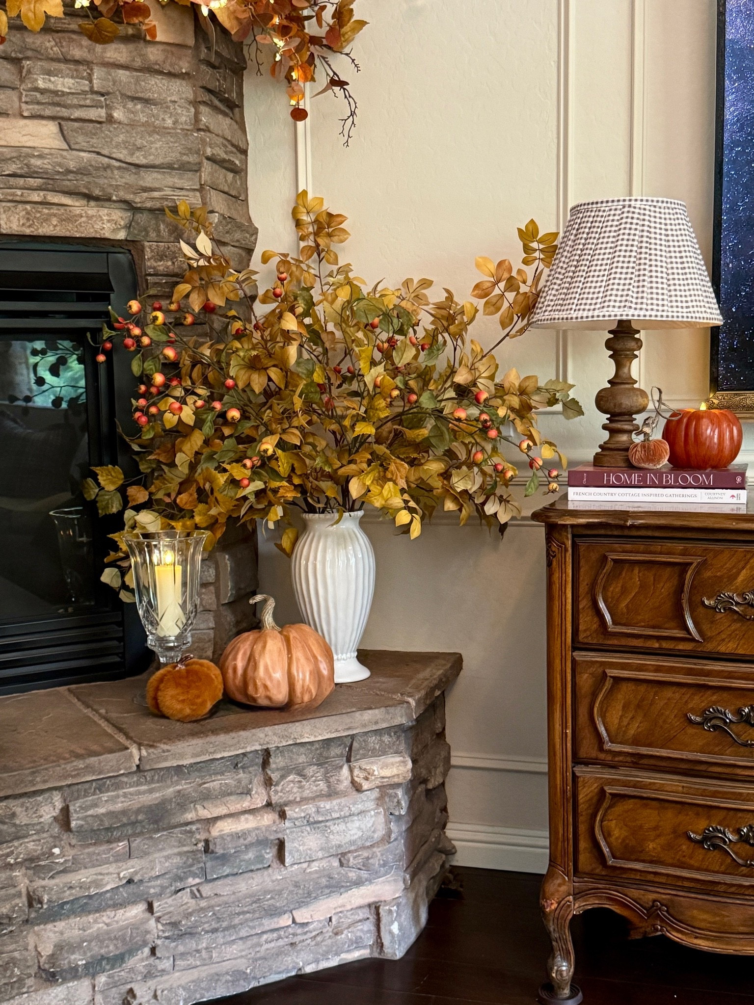 Fall florals  and gingham lampshade from Target + Studio McGee

Note: I used 3 each of all 3 types of stems for this arrangement. 

Discount code:  JOYFULDECOR10 for Luminara pumpkin candle 

Fall decor, fall stems, gingham lampshade

#LTKHome