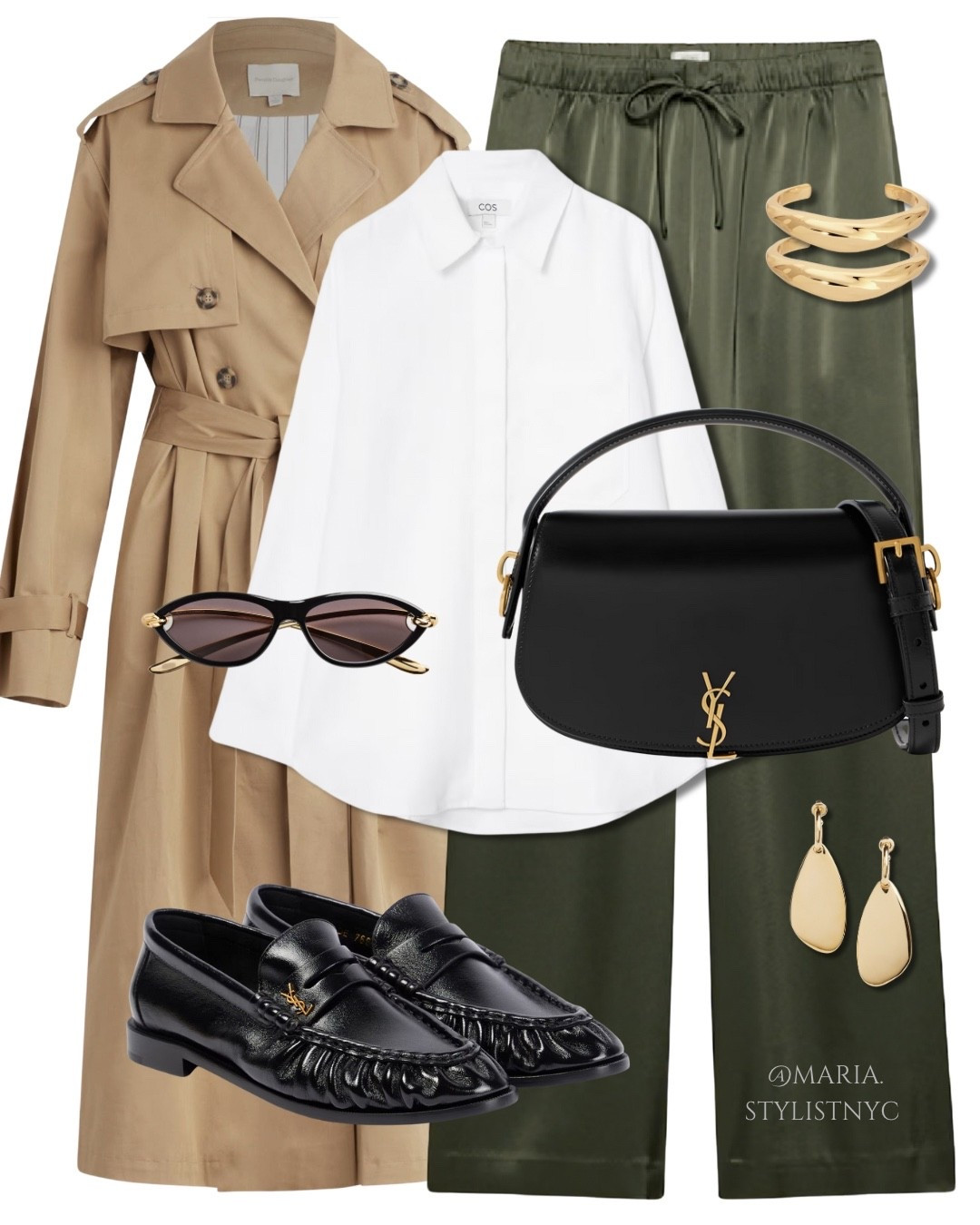 Trench Coat + White Shirt + Satin Pants + Loafers 🖤✨

#LTKShoeCrush #LTKSeasonal #LTKStyleTip