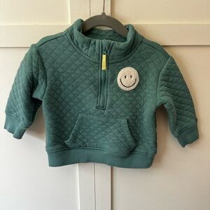 Grayson Mini Quilted Zip Baby Quarter Zip Smiley Face Sweatshirt Size 12 Months | Poshmark