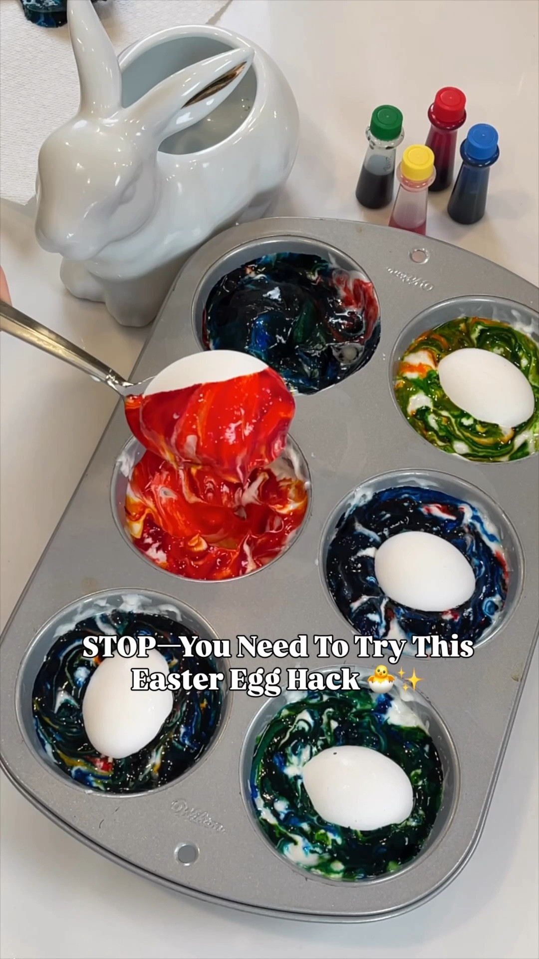 Whipped cream + Easter eggs = the sweetest little tradition 🐣✨ This fun technique creates the most beautiful marbled eggs with hardly any effort! Just swirl your colors into whipped cream, roll your eggs, and watch the magic happen 🌈

Pro tip: soak your eggs in vinegar first for those bold, vibrant colors 💖

Such a simple way to create the prettiest Easter eggs for your table or baskets 🫶

#EasterDIY #EasterEggs #EggDecorating #SpringFun #EasterIdeas #ColoringEggs

#LTKSeasonal #LTKmomlife #LTKHome