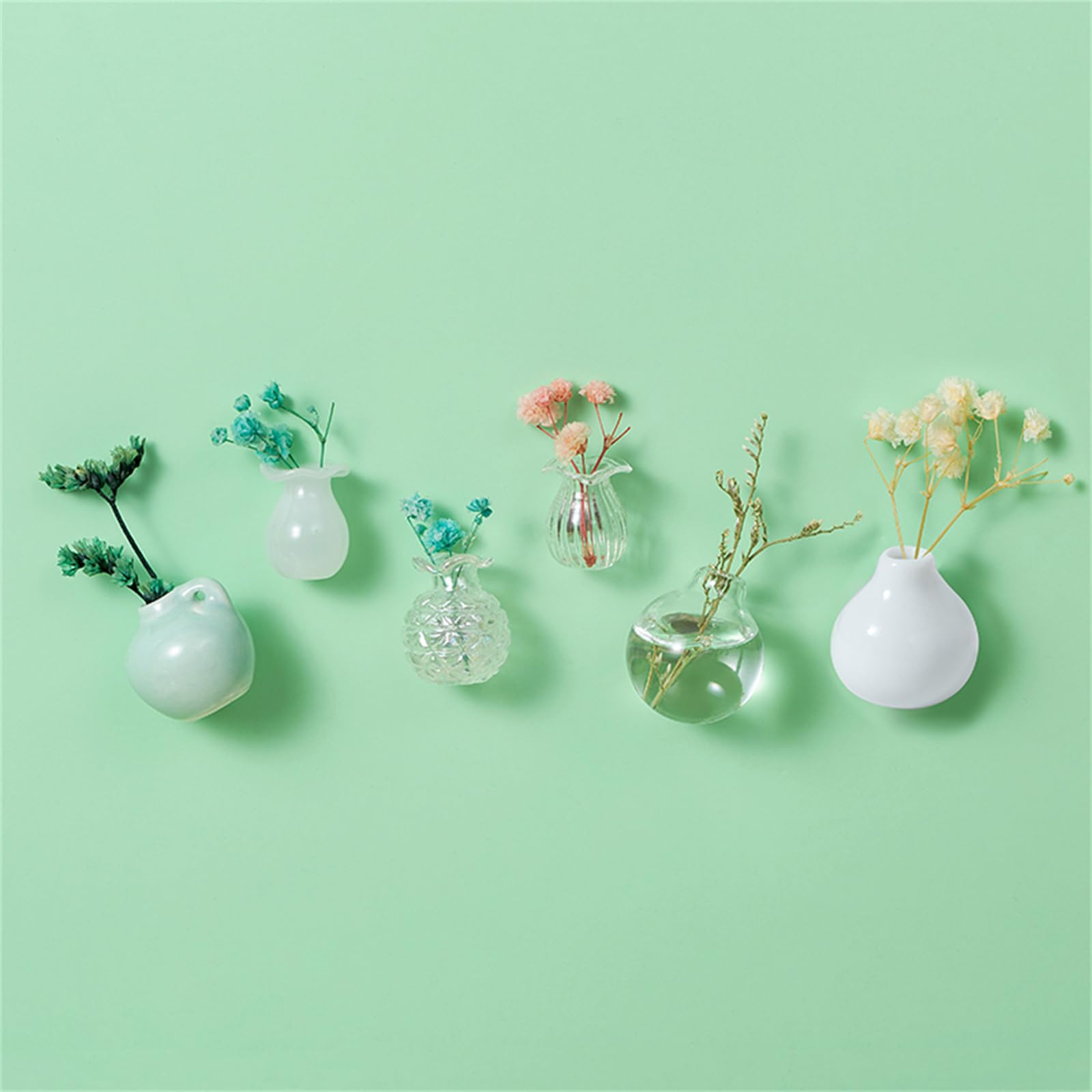 Mini Ceramic Vase Magnets for Refrigerator and Wall - Flower Pots Fridge Magnets (6PCS-A) | Amazon (US)