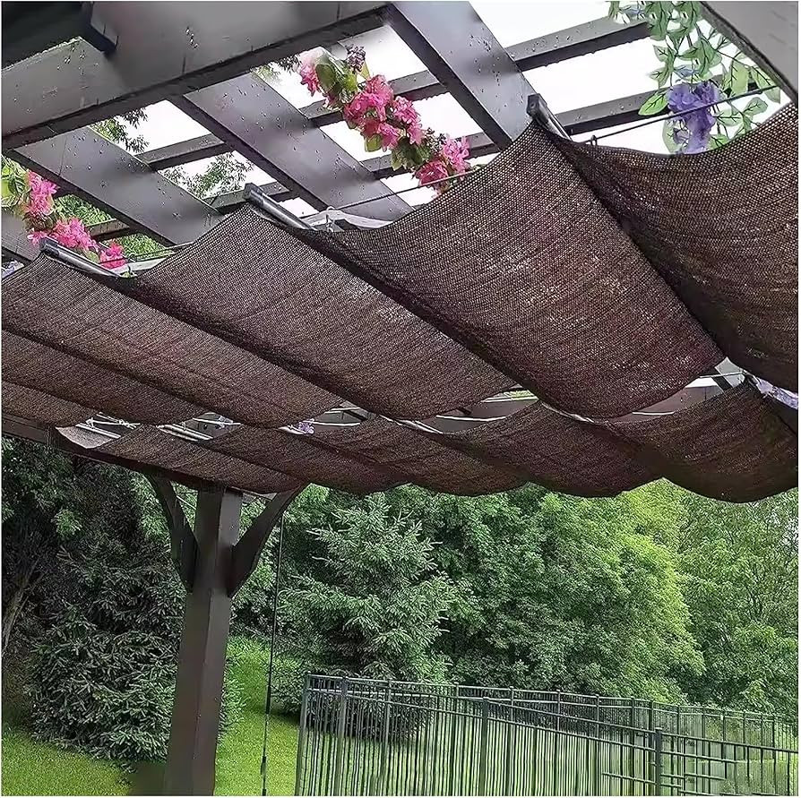 Sun Shade Awning Pergola Shade Cover Sliding Wave Shade Sail Sun Screens for Patio Retractable Su... | Amazon (US)