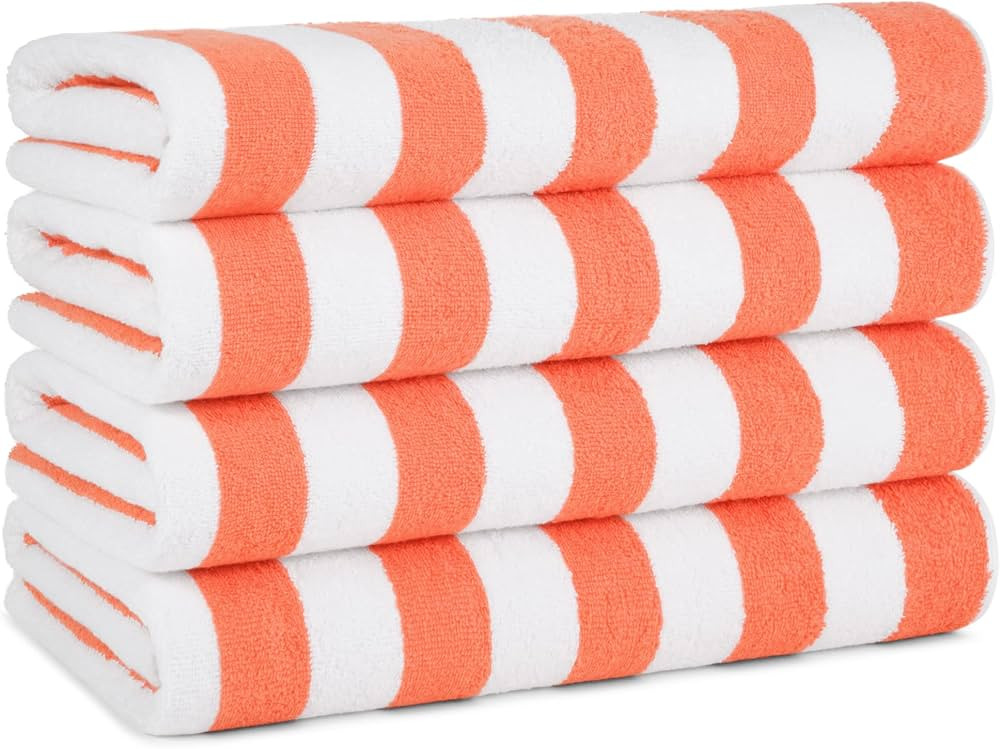 Arkwright California Cabana Stripe Beach Towel - Pack of 4 - Large Soft Quick Dry Cotton Terry To... | Amazon (US)