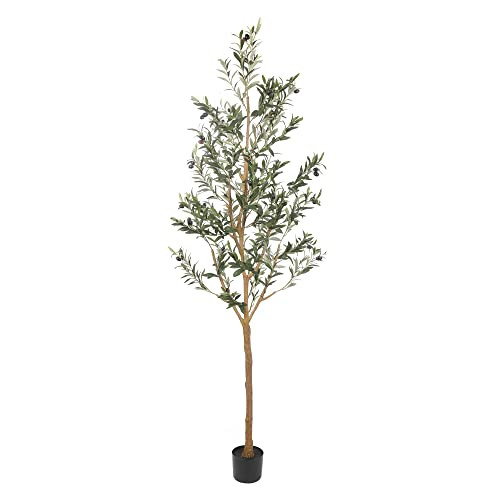 Realead Artificial Olive Tree 7ft(82''), Tall Faux Olive Tree Plant, Fake Potted Olive Silk Tree ... | Amazon (US)