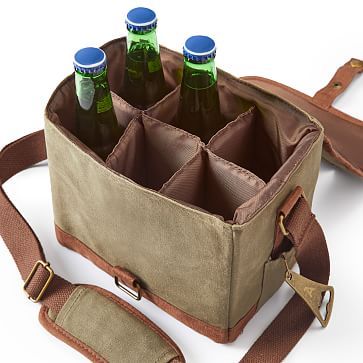 Waxed Canvas 6 Pack Beer Caddy | Mark and Graham
