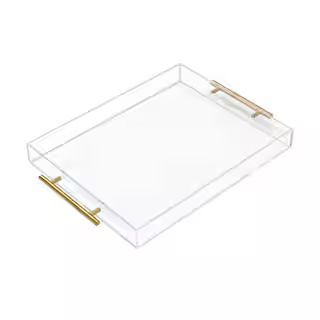 11 x 14 in. Clear Acrylic Serving Tray with Handles NYTRAY1 - The Home Depot | The Home Depot