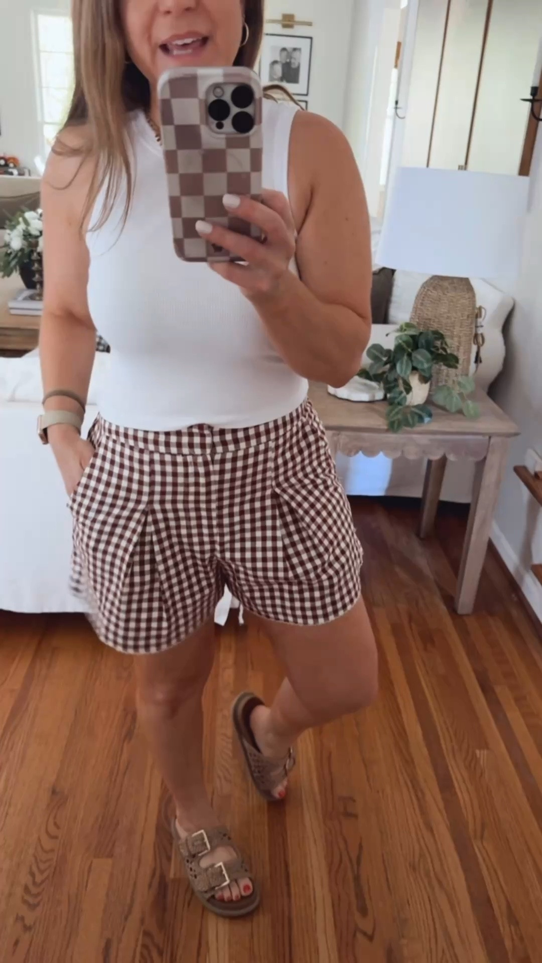 Today's OOTD
Crop tank
Gingham shorts
Sandals
Layered necklaces
Hoop earrings

#LTKgrwm #LTKSeasonal #LTKPetite