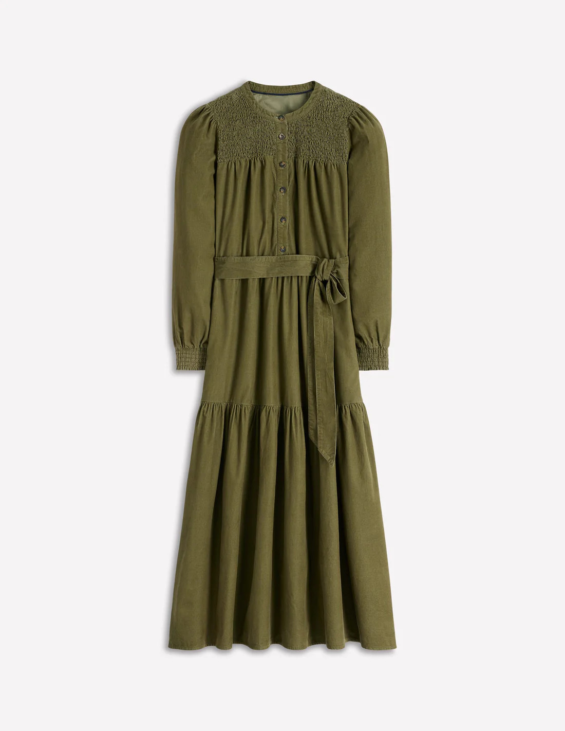 Cecily Cord Midi Dress-Woodland Green | Boden UK