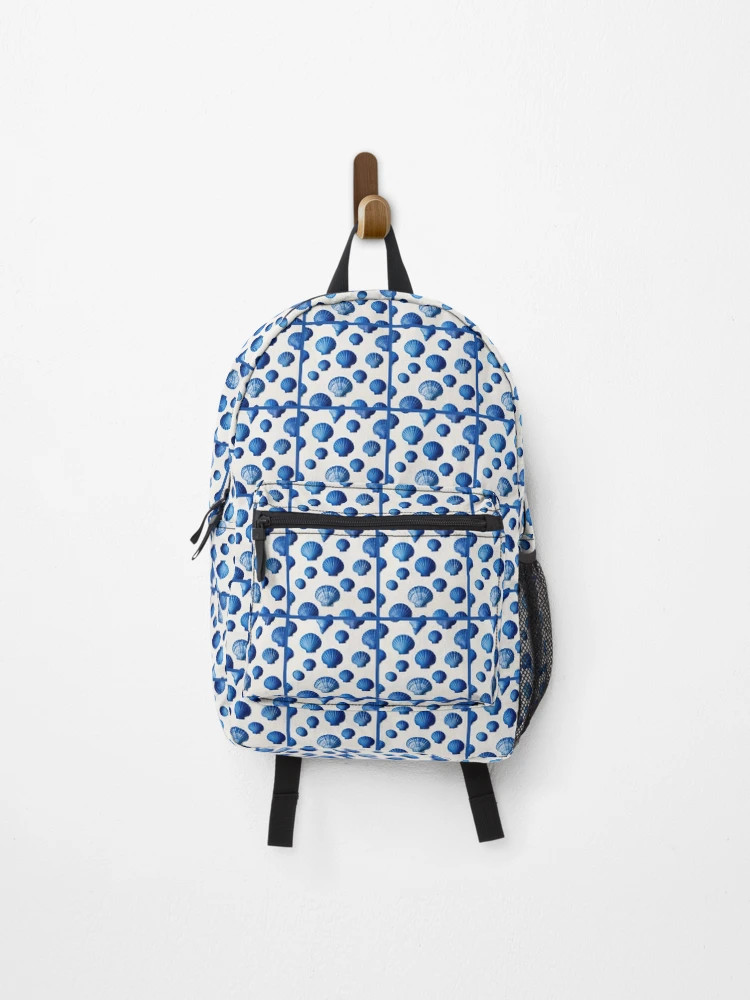 Navy Blue Sea Shells Backpack | Redbubble (US)