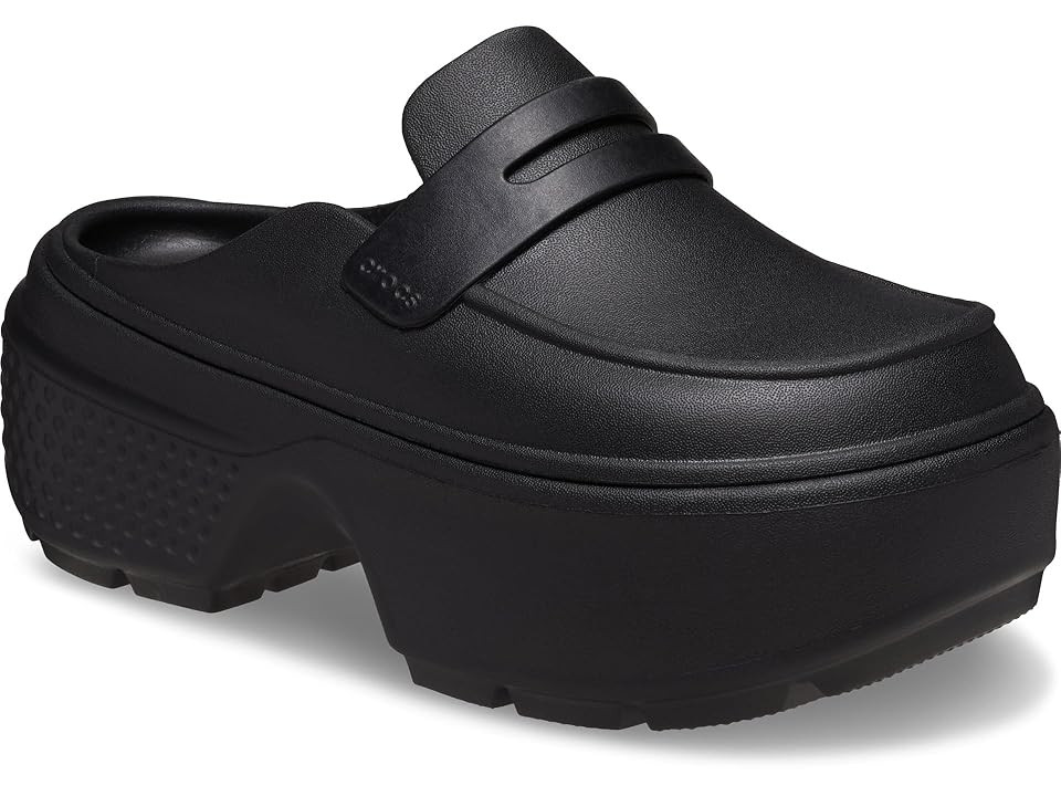 Crocs Stomp Loafers Flat Shoes Black/Black : Men's 6 - Women's 8 Medium, Rubber/Synthetic | Zappos