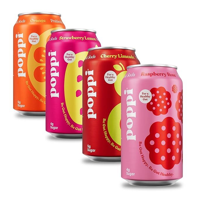 POPPI Sparkling Prebiotic Soda, Beverages w/Apple Cider Vinegar, Seltzer Water & Fruit Juice, Low... | Amazon (US)