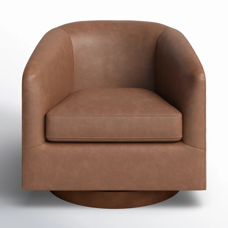 Bennett VeganLeather Swivel Barrel Chair | Wayfair North America