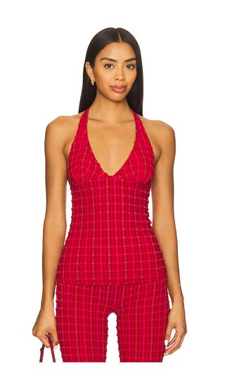 The Cindy Halter Top in Lipstick | Revolve Clothing (Global)