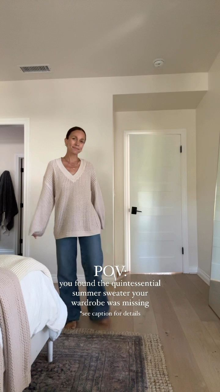 The best slouchy open knit sweater for spring and summer 
Wearing an Xs 

#LTKOver40