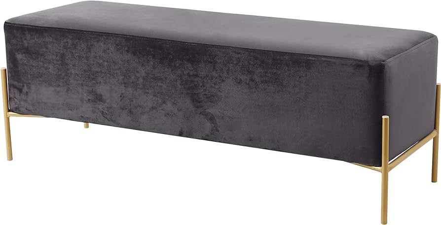 Meridian Furniture Isla Collection Modern | Contemporary Velvet Upholstered Bench With Stainless ... | Amazon (US)