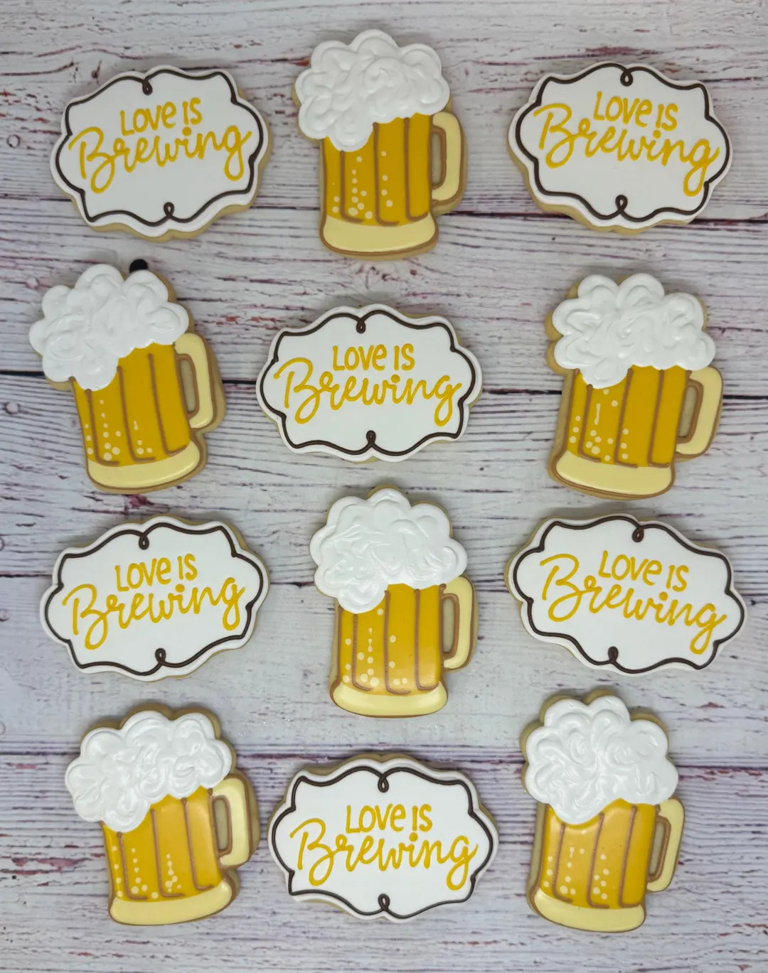 Love is Brewing Party Favor Cookies, Beer Brewing Bridal Shower Favors, Beer Mug Cookies for Rust... | Etsy (US)