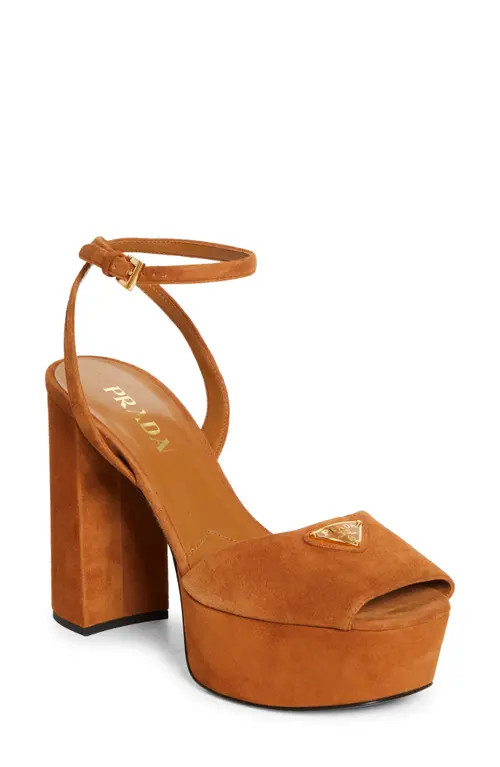 Triangle Logo Ankle Strap Plaform Sandal (Women) | Nordstrom
