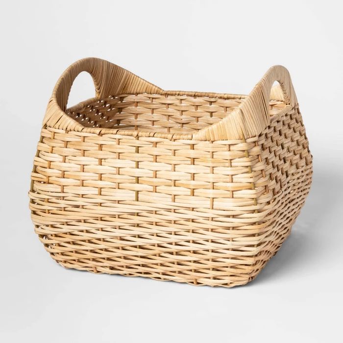 Small Basket with Curved Handles Natural 11"x13" - Threshold™ | Target