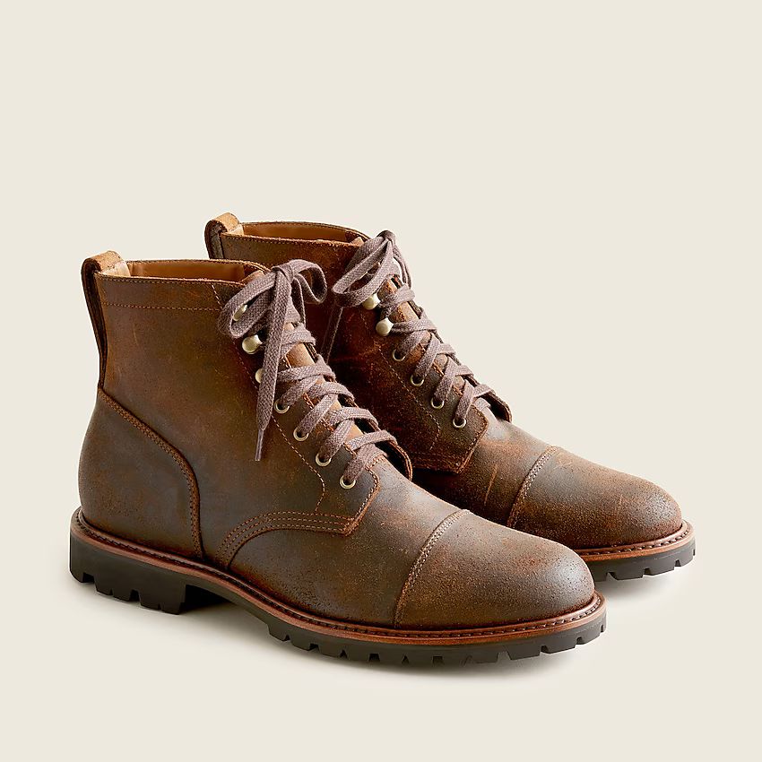 Kenton cap-toe boots in English waxed leather | J.Crew US