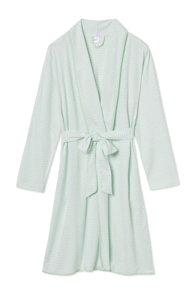 Pima Robe in Mint - Final Sale | LAKE Pajamas