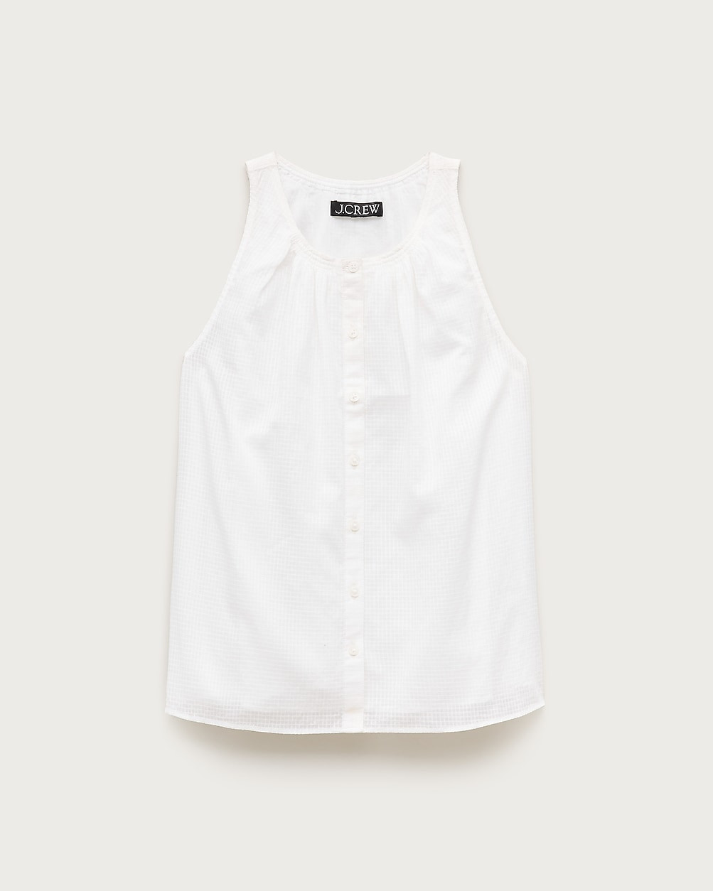 High-neck tank top in textured cotton voile | J. Crew US