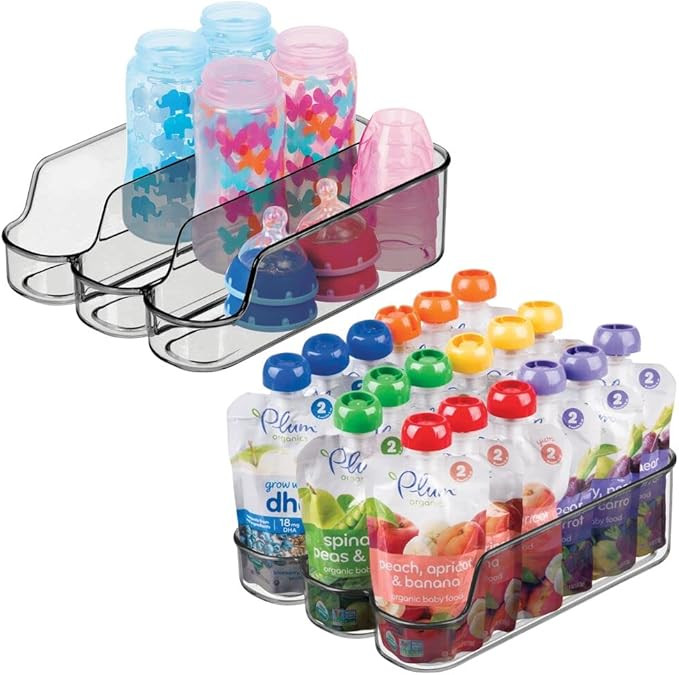 mDesign Small Plastic Kitchen Storage Divided Bin for Child/Kids Supplies - 3 Compartments to Org... | Amazon (US)