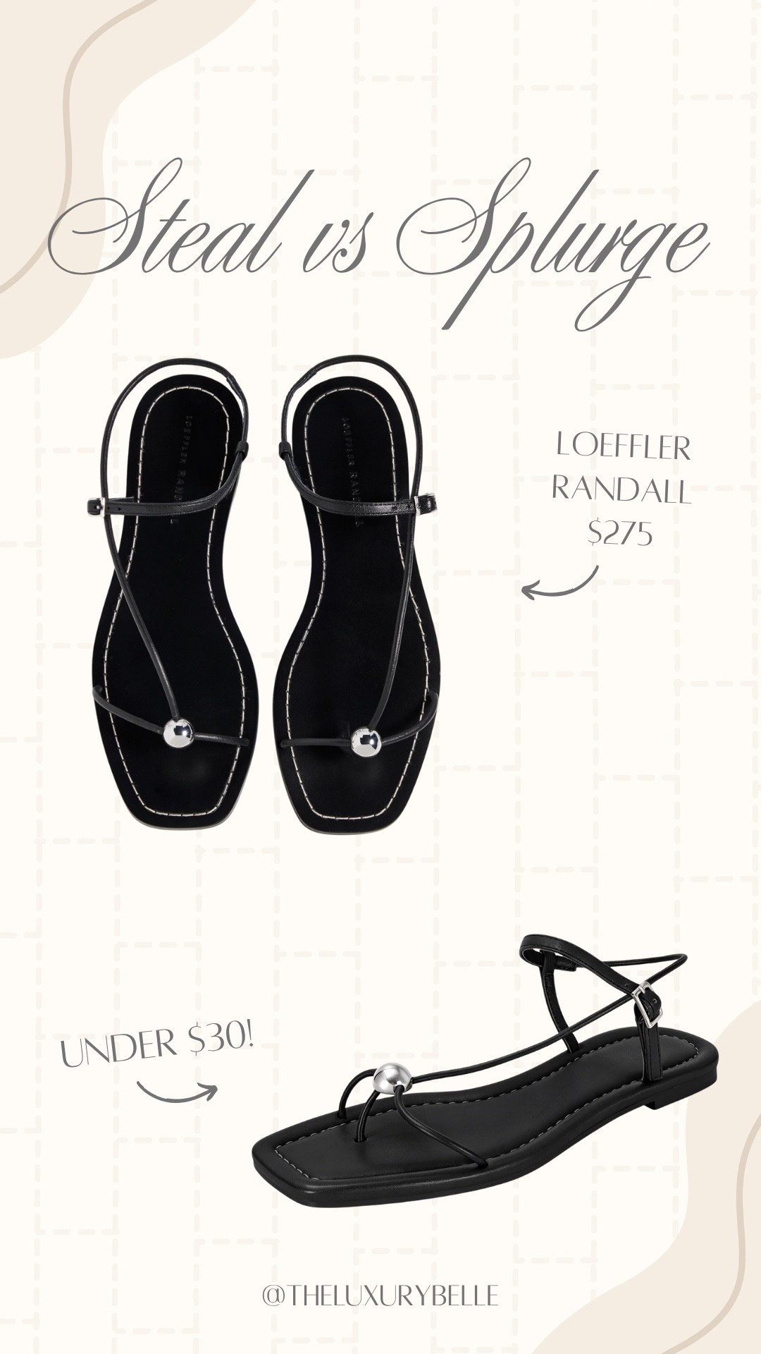 Steal VS Splurge—black sandals that are so chic!

#LTKgrwm #LTKootd #LTKSeasonal