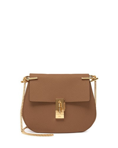 Drew Small Leather Shoulder Bag, Nude | Neiman Marcus