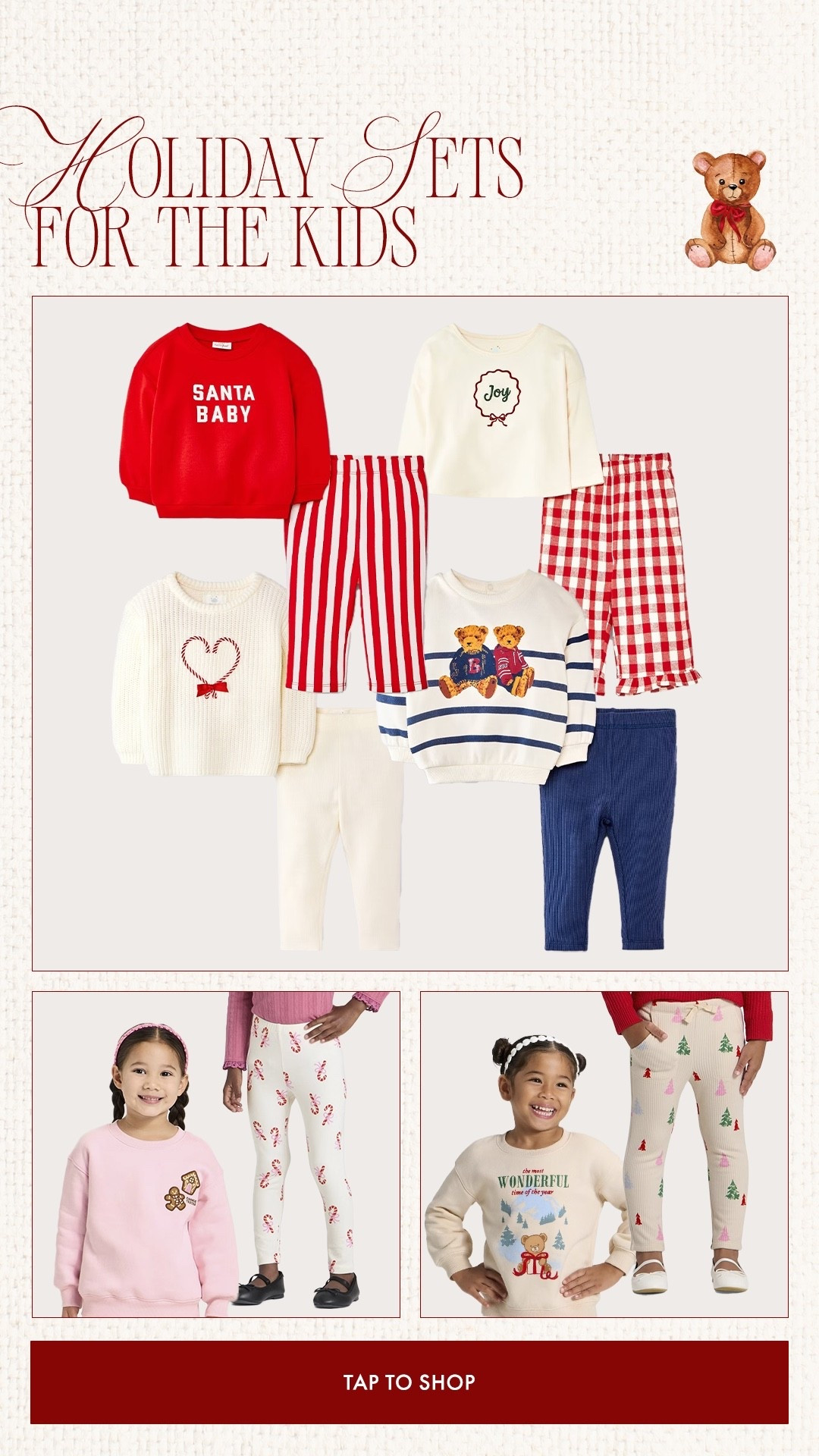 Cutest target sets for the kiddos. Both kids have most of these. On sale right now!!! ❤️❤️🙌🏼 

Target Christmas, holiday outfits, Santa bear, teddy bears, Beary cute Christmas, toddler finds, toddler sweatshirts, cat and jack, toddler target 

#LTKFindsUnder50 #LTKHoliday #LTKKids