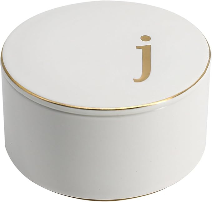 COLLECTIVE HOME - Ceramic Jewelry Box, Elegant Embossed Jewelry Holder, Trinket Organizer with Go... | Amazon (US)