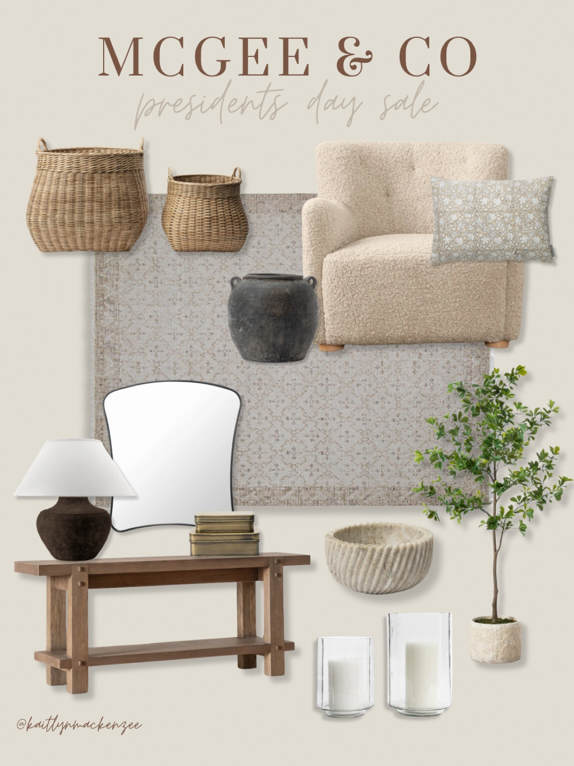 McGee and Co Presidents’ Day sale. Living room, rug, living room, furniture, accent chair, entryway, table, entryway, decor, organic lamp, organic mirror, stone bowl, hurricanes, brass boxes, stackable boxes, table, decor, organic vase, throw pillow, basket planter.

#LTKSeasonal #LTKHome #LTKSaleAlert