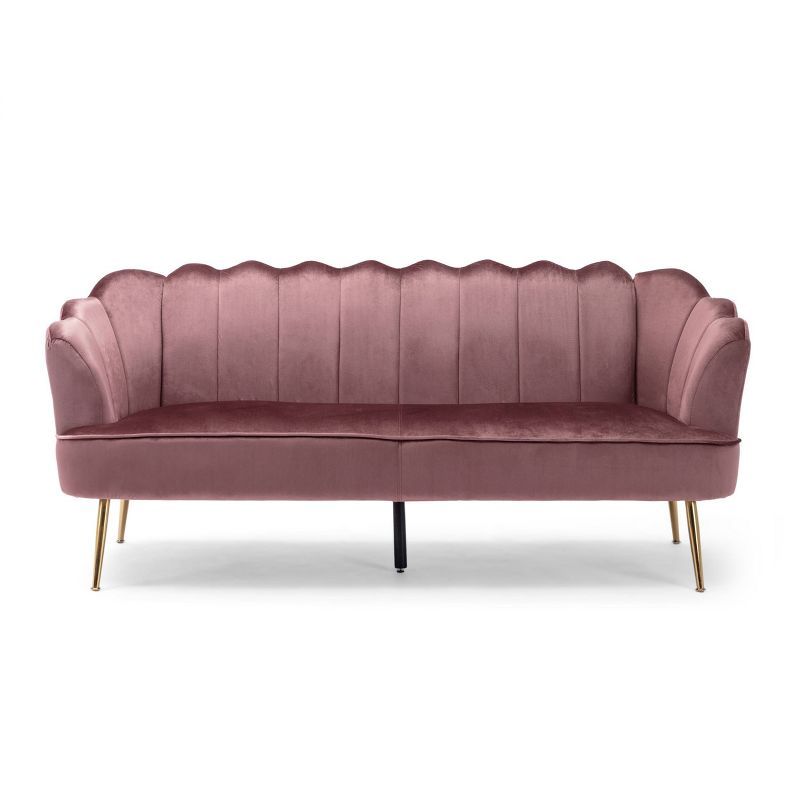 Reitz Modern Glam Velvet Channel Stitch 3 Seater Shell Sofa - Christopher Knight Home | Target