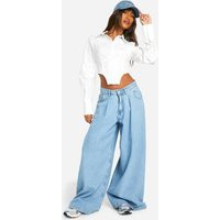Womens Corset Hem Shirt - White - 8 | boohoo (US & Canada)