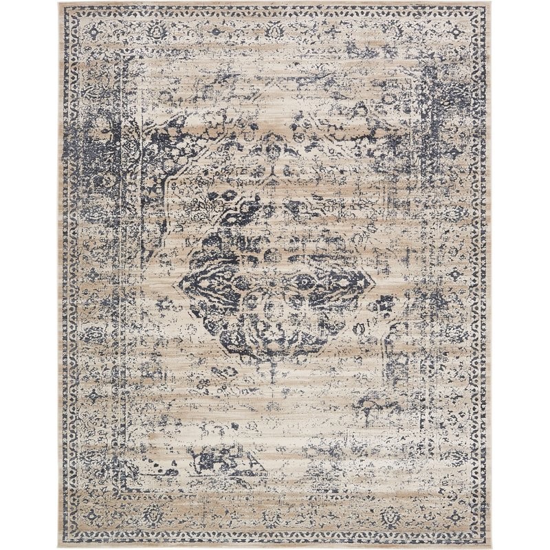 Abbeville Dark Blue/Cream Area Rug | Wayfair North America