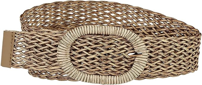 Allegra K Womens Skinny Waist Belts Braided Woven Belts for Dress Metal Buckle | Amazon (US)