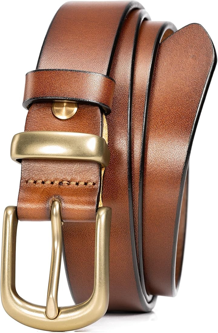 WOLFANT Womens Belts for Jeans,1.1" Fashion Ladies Belt with Gold Buckle,100% Italian Full Grain ... | Amazon (US)