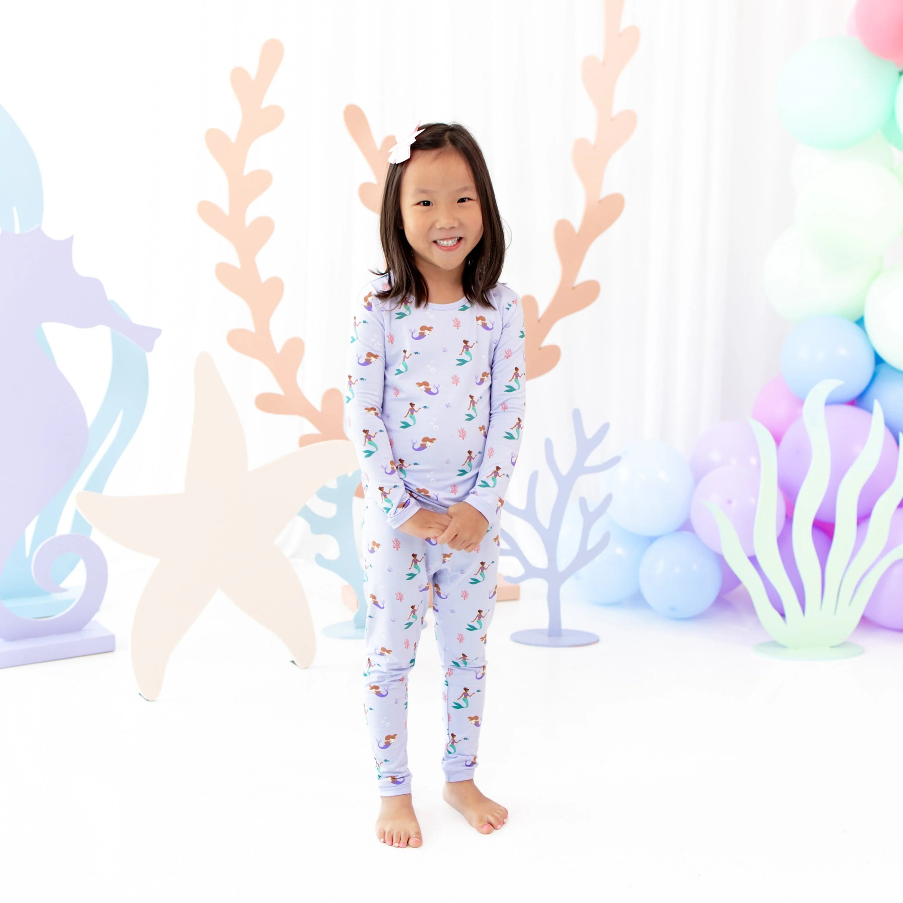 Long Sleeve Pajamas in Mermaid | Kyte BABY