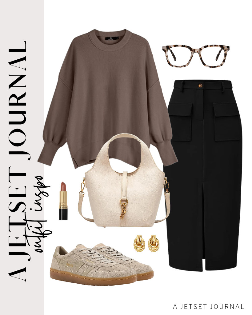 For the next outfit, pair this LILLUSORY oversized sweater with a KIRUNDO high-waist skirt and Gola Elan sneakers. You will love this bucket bag for this look, and these blue light-blocking glasses complement it perfectly. 

 #LTKSeasonal #LTKSaleAlert #LTKTravel
