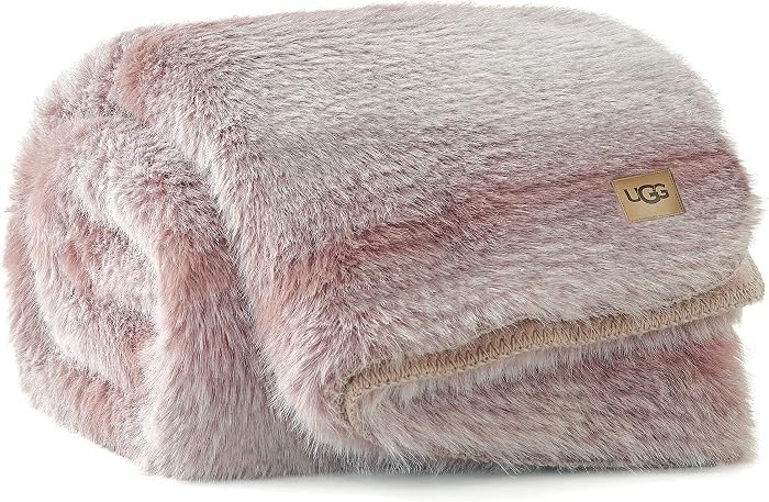 UGG Faux Fur Throw Blanket - Luxury Pink Reversible Soft Blanket for Couch, Bed & Sofa, Warm Home... | Amazon (US)