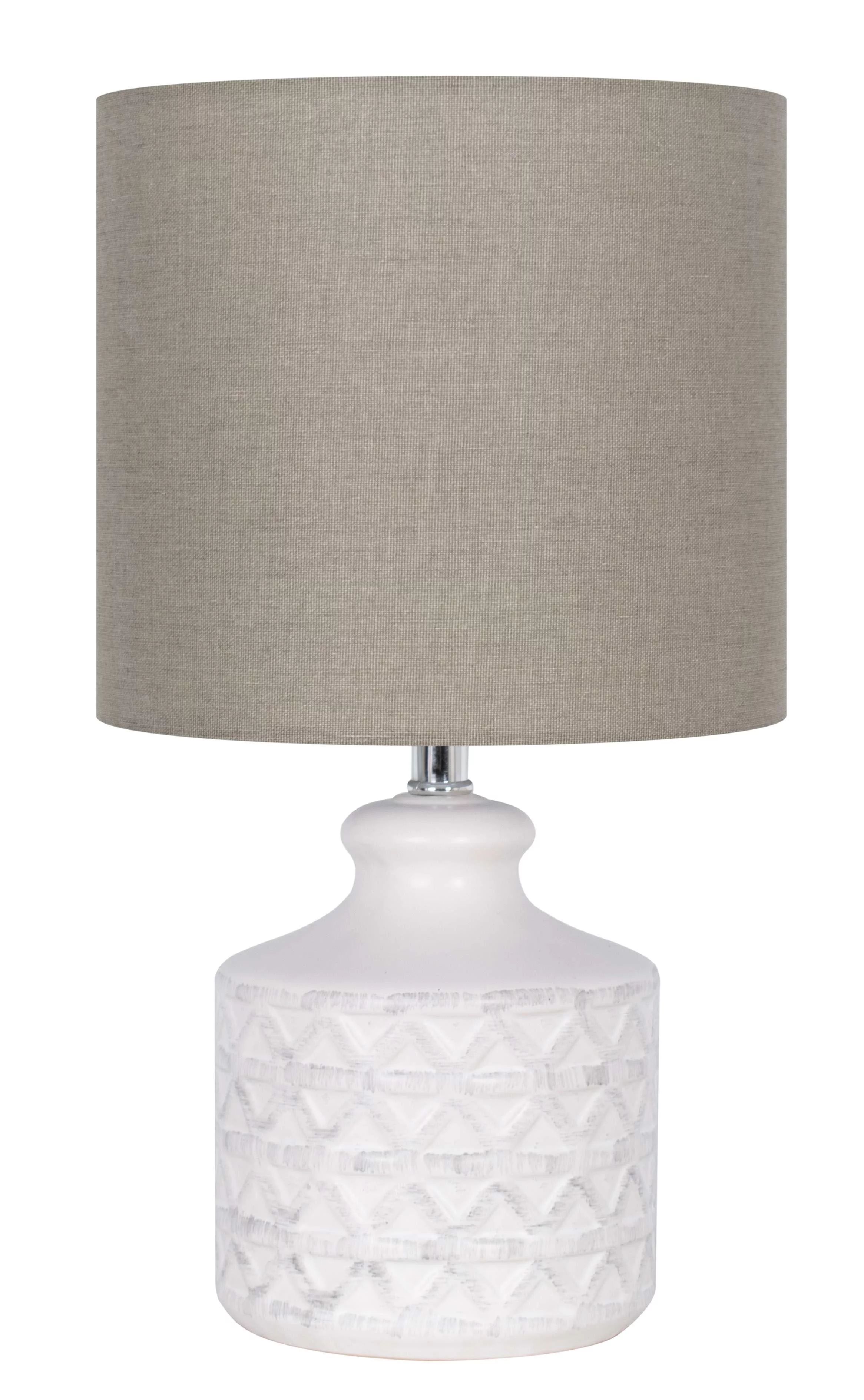 Better Homes & Gardens Gray Ceramic Diamond Pattern Table Lamp with Gray Shade, 15"H | Walmart (US)