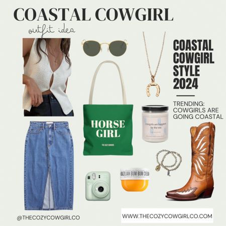 Coastal Cowgirl outfit idea 🤠🌊🐚

Horse girl tote bag & candle are from thecozycowgirlco.com 🤎

#LTKitbag #LTKstyletip #LTKSeasonal
